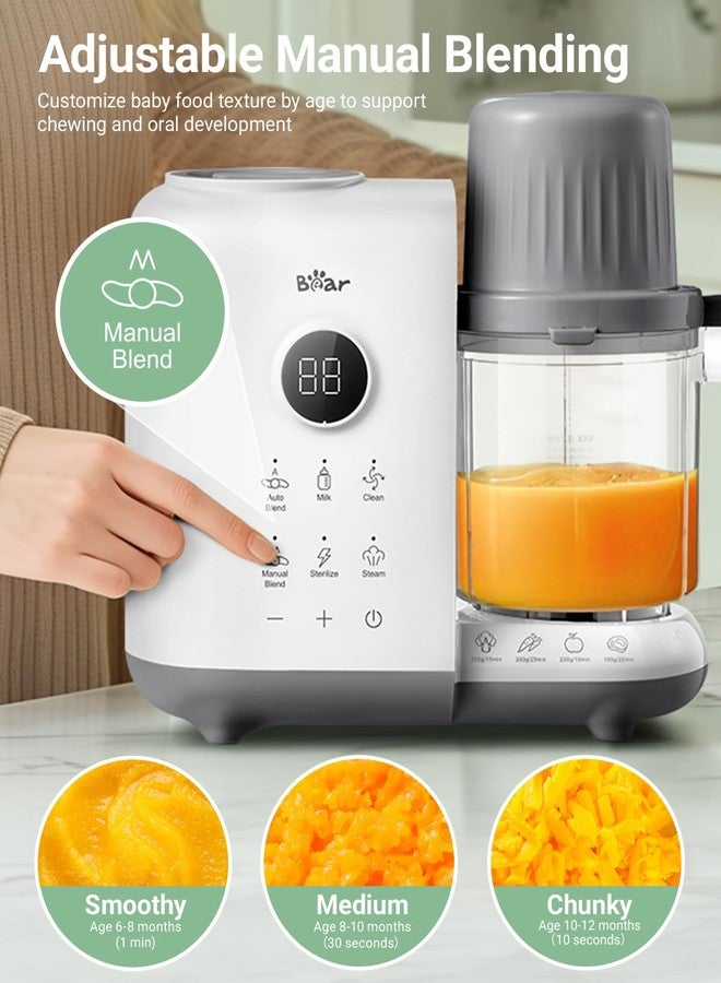 Bear Baby Food Maker with 18.5oz Dual-Layer Steam Baskets, OneStep Baby Food Processor Steamer Puree Blender Grinder Mills, Auto Cooking Grinding&Sterili-zing for Healthy Homemade Baby Food, BPA-Free - Image 4